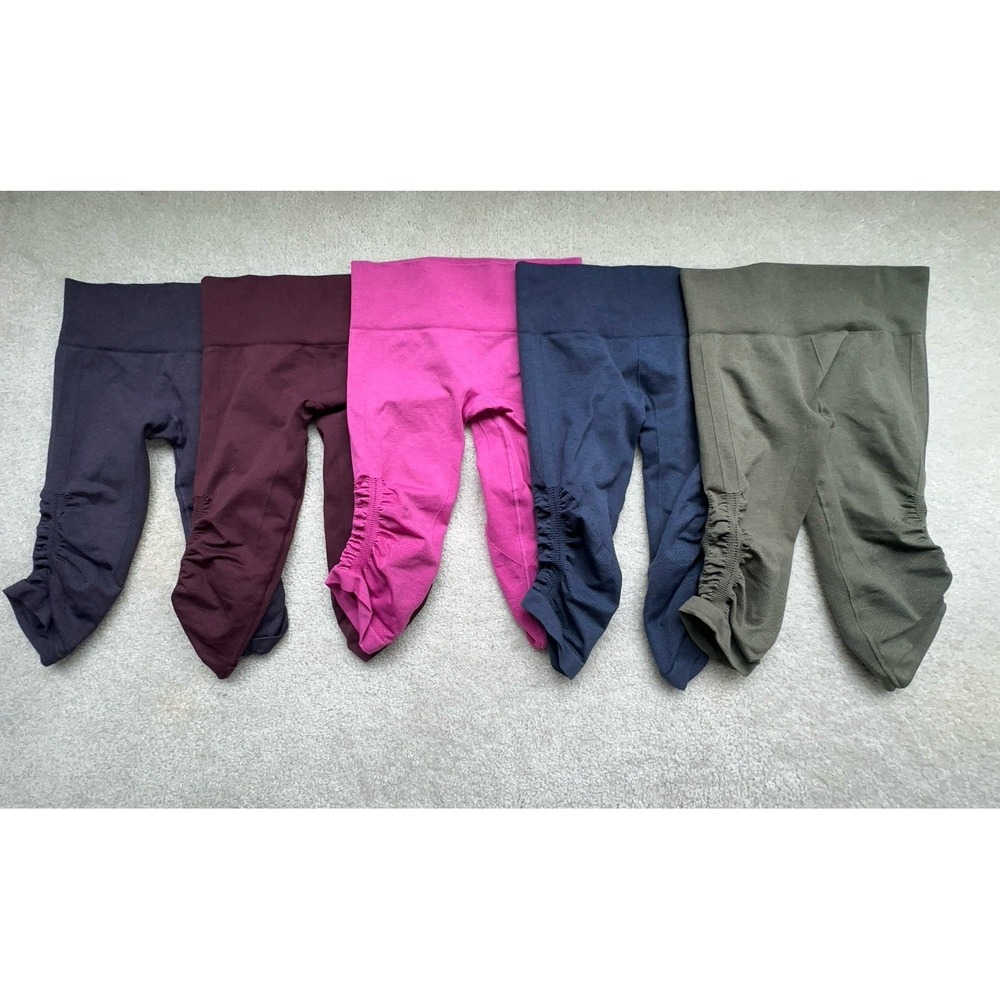 5PC- Lululemon In The Flow Crop Leggings Seamless Yoga Pants Size 6